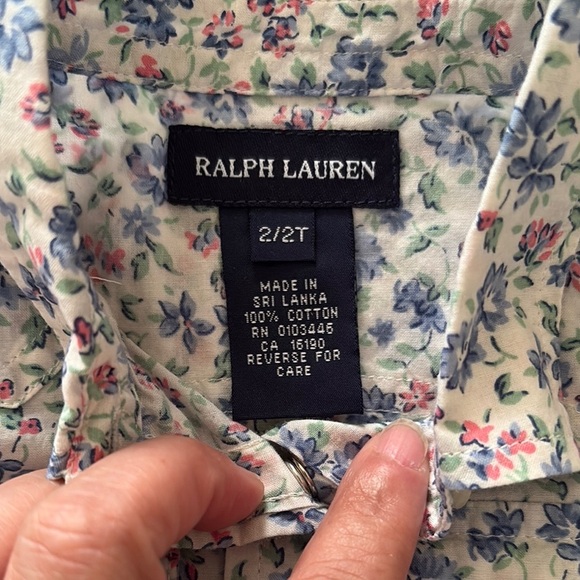 Gently Loved Ralph Lauren Kids Floral Button Down Western Style Shirt - Picture 5 of 9